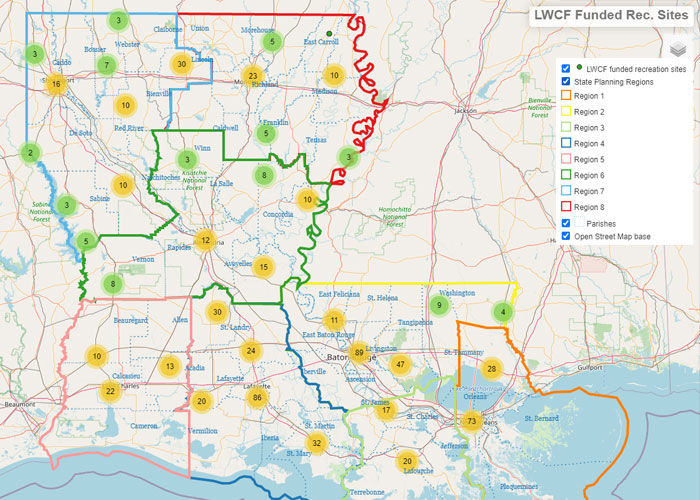 pin map of LWCF sites