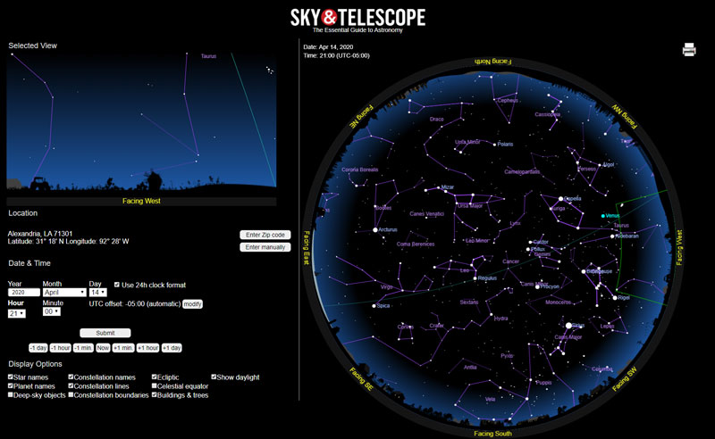 online star chart example